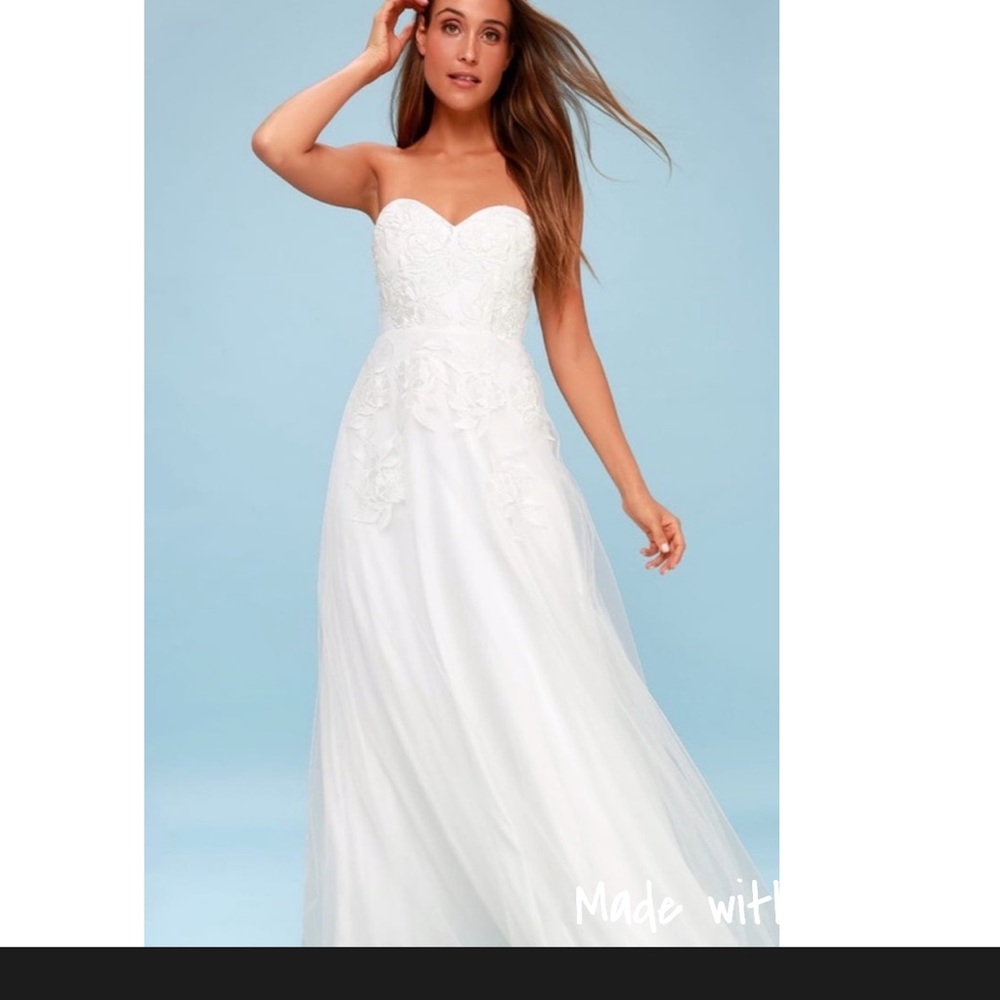 Lulu White formal dress /Wedding dress strapless